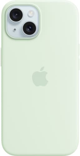 iPhone 15 silikondeksel med MagSafe (lys mynte)