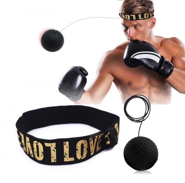 Hodebåndboksing - reflekterende ball med hodebånd - svart Sort M