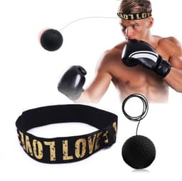 Pannbandsboxning - reflexboll med pannband - svart Svart M