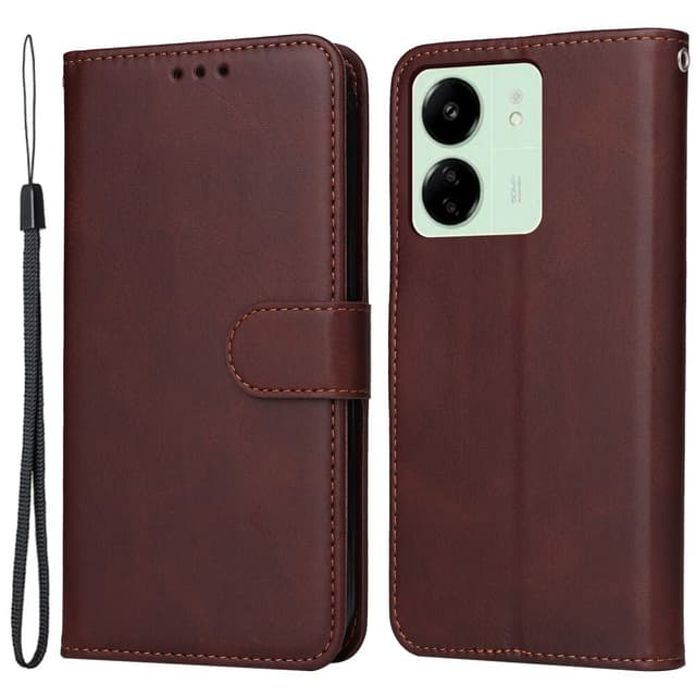SKALO Xiaomi Redmi 13C 4G PU-Läder Plånboksfodral - Brun