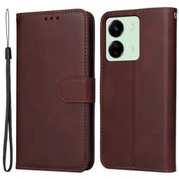 SKALO Xiaomi Redmi 13C 4G PU-læder Pungetui - Brun