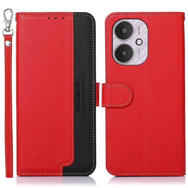 KHAZNEH Pung etui til Xiaomi Redmi 13C - Rød-sort