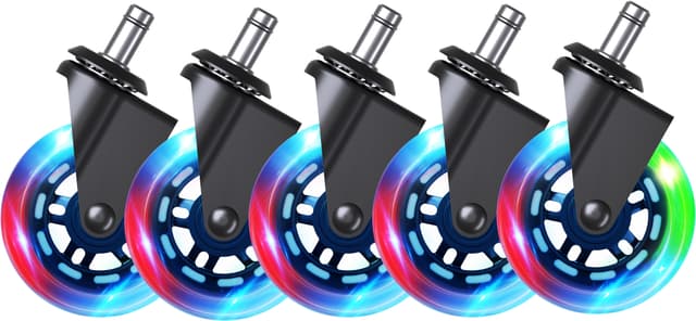 Piranha gamingstol hjul – 5-pack (RGB)