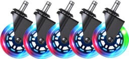 Piranha gamingstol hjul – 5-pack (RGB)