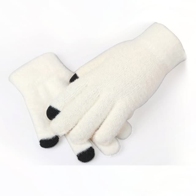 Varme vinterhandsker med touchskærm Hvid