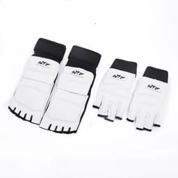 Boksekarate shin guards hansker sett Hvit M