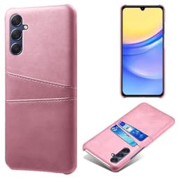 SKALO Samsung A15 5G PU Läder Skal med Korthållare/Plånbok - Roséguld