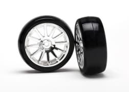 TRX-7573A Tires And Wheels 2pcs Black Chrome