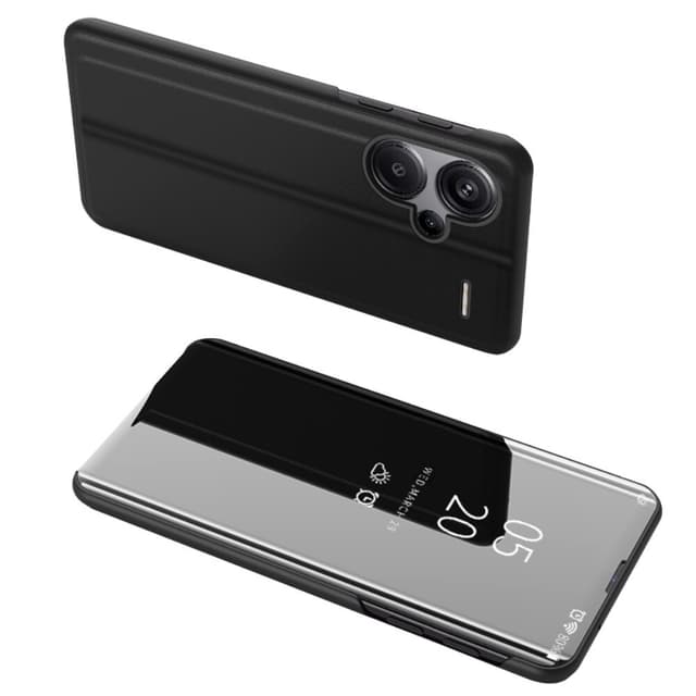 SKALO Xiaomi Redmi Note 13 Pro+ Clear View Spegel fodral - Svart
