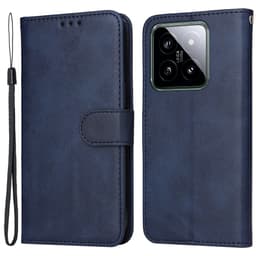 SKALO Xiaomi 14 5G PU-nahkainen Lompakkokotelo - Sininen