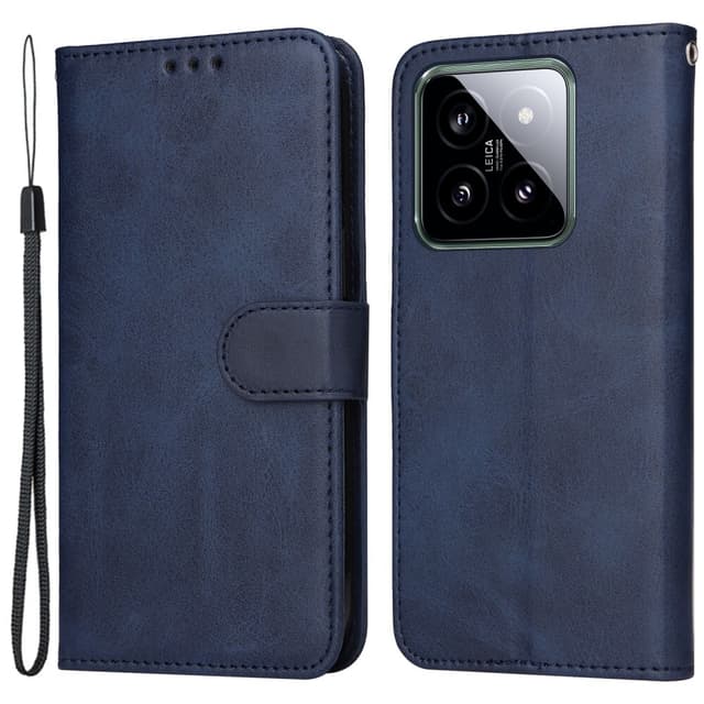 SKALO Xiaomi 14 5G PU-nahkainen Lompakkokotelo - Sininen