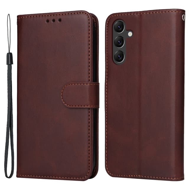 SKALO Samsung A15 5G PU-nahkainen Lompakkokotelo - Ruskea