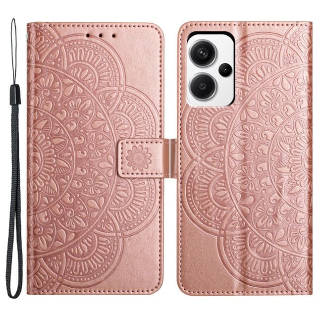 SKALO Xiaomi Redmi Note 13 Pro+ Mandala Plånboksfodral - Roséguld