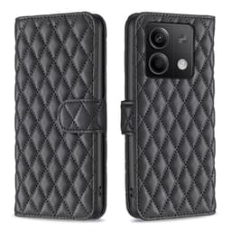 SKALO Xiaomi Redmi Note 13 4G BINFEN COLOR Tikattu Lompakko - Musta
