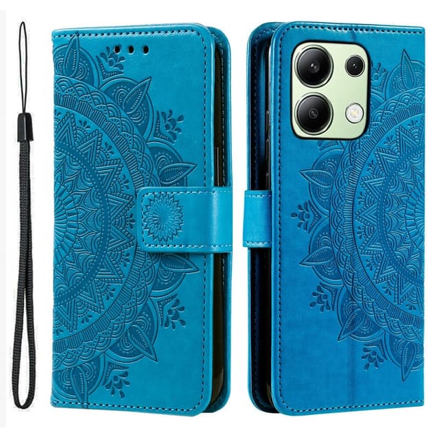 SKALO Xiaomi Redmi Note 13 4G Mandala Plånboksfodral - Blå