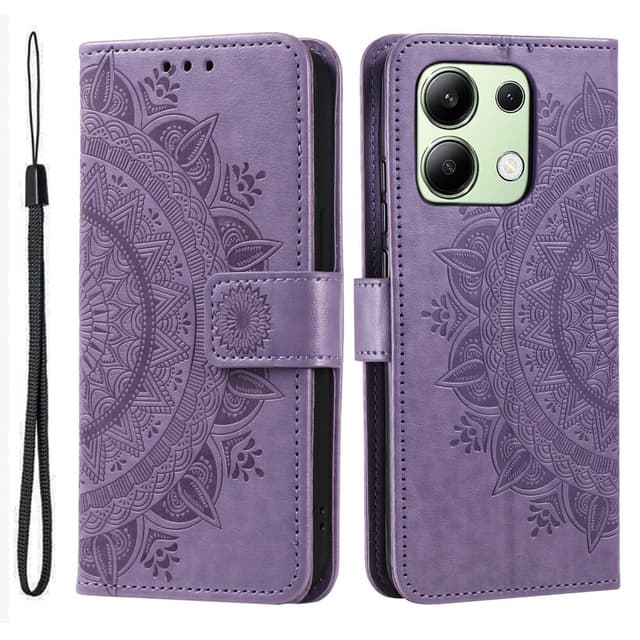 SKALO Xiaomi Redmi Note 13 4G Mandala lompakkokotelo - Violetti