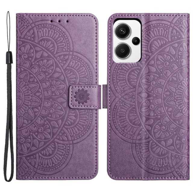 SKALO Xiaomi Redmi Note 13 Pro+ Mandala Flip Cover - Lilla