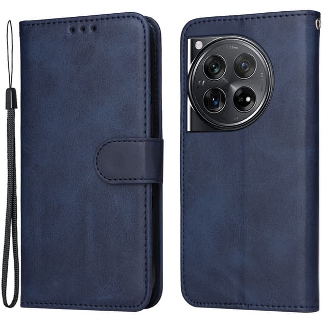 SKALO OnePlus 12 5G PU-nahkainen Lompakkokotelo - Sininen