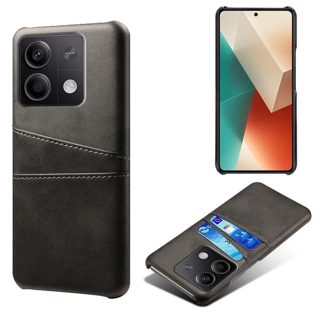SKALO Xiaomi Redmi Note 13 5G PU Läder Skal med Korthållare/Plånbok - Svart