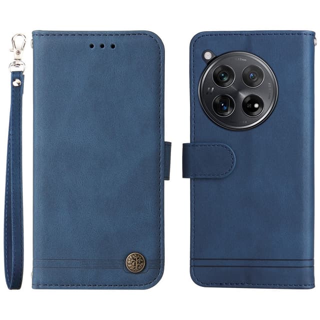 SKALO OnePlus 12R 5G Flip Cover m. pung i PU-læder - Blå