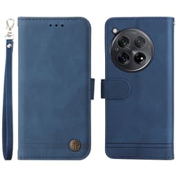 SKALO OnePlus 12R 5G Lompakkokotelo PU-nahkaa - Sininen