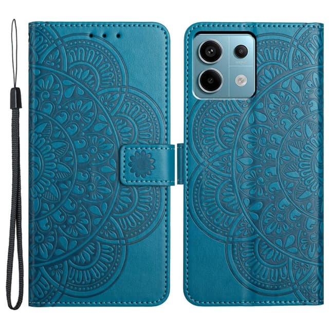 SKALO Xiaomi Redmi Note 13 Pro 5G Mandala Plånboksfodral - Blå