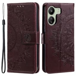 SKALO Xiaomi Redmi 13C 4G Mandala Flip Cover - Brun