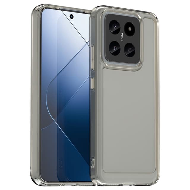 SKALO Xiaomi 14 5G Läpinäkyvä TPU Metal Buttons Suojakuori - Harmaa
