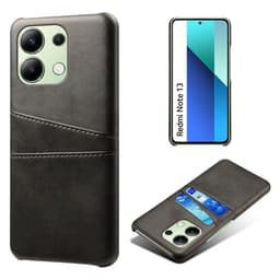 SKALO Xiaomi Redmi Note 13 4G PU-Läder Korthållare Skal - Svart