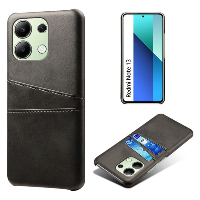 SKALO Xiaomi Redmi Note 13 4G PU-Läder Korthållare Skal - Svart