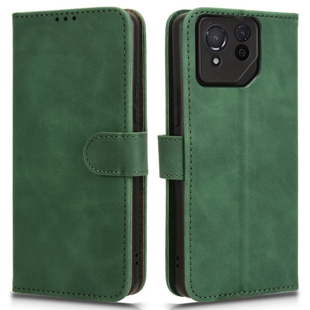 SKALO Asus ROG Phone 8 5G Matt PU-Läder Plånboksfodral - Grön