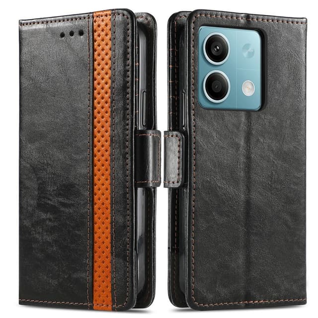 SKALO Xiaomi Redmi Note 13 5G CASENEO 002 Series Premium PU-Läder Plånbok - Svart