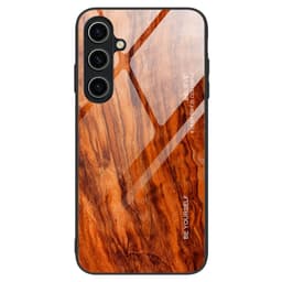 SKALO Samsung A15 5G Wood hærdet glas TPU Cover - Orange