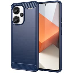 SKALO Xiaomi Redmi Note 13 Pro+ Armor Carbon Iskunkestävä TPU suojakuori - Sininen