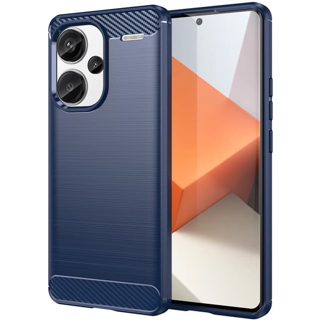 SKALO Xiaomi Redmi Note 13 Pro+ Armor Carbon Stødsikker TPU-cover - Blå