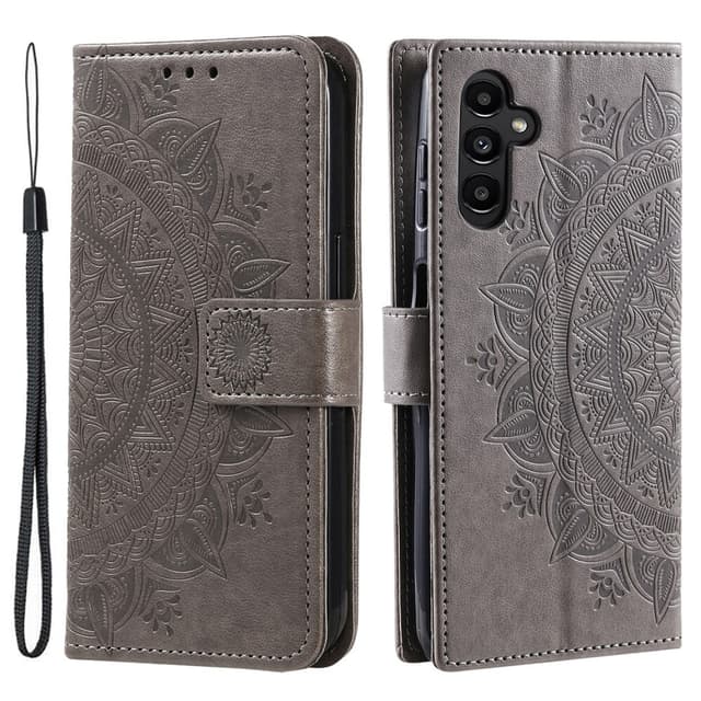 SKALO Samsung A15 4G Mandala Plånboksfodral - Grå