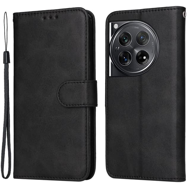 SKALO OnePlus 12 5G PU-læder Pungetui - Sort