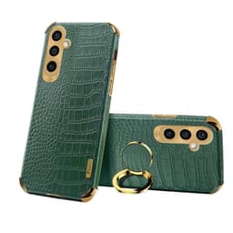 SKALO Samsung A25 5G Krokodil Guldkant Ring Skal - Grön