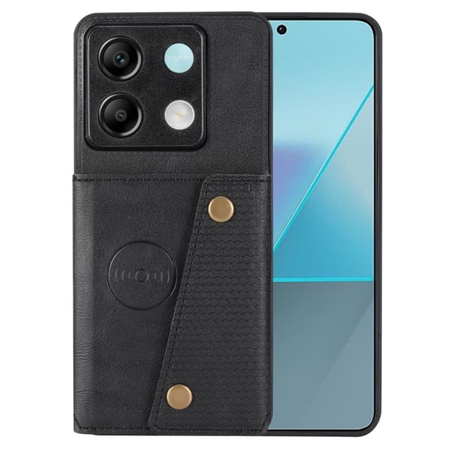 SKALO Xiaomi Redmi Note 13 Pro 5G PU-læder Cover med Pung - Sort
