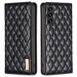 SKALO Samsung A15 4G BINFEN COLOR Iso Tikattu Lompakkokotelo - Musta