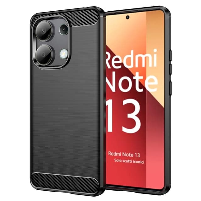 SKALO Xiaomi Redmi Note 13 4G Armor Carbon Stöttåligt TPU-skal - Svart