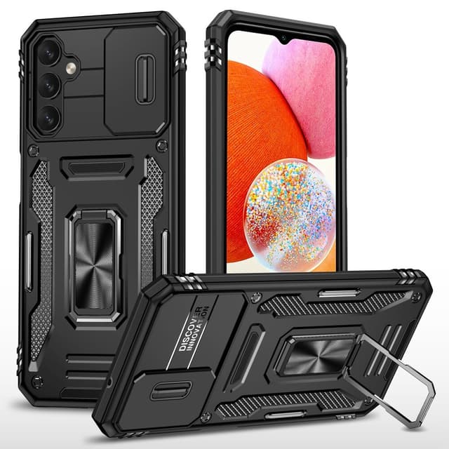 SKALO Samsung A15 4G Armor Hybrid Metallring Kameraslider - Svart
