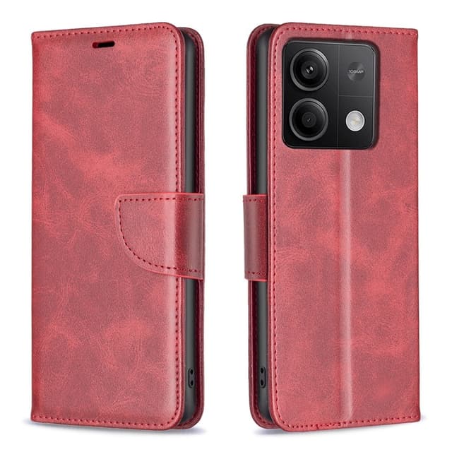 SKALO Xiaomi Redmi Note 13 4G Plånboksfodral i PU-Läder - Röd
