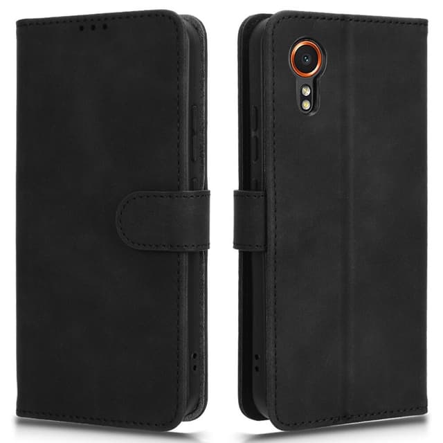 SKALO Samsung Xcover 7 Matt PU-Läder Plånboksfodral - Svart