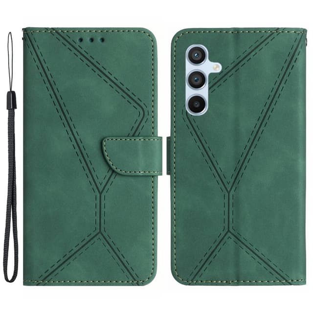 SKALO Samsung A15 4G Embossed Plånboksfodral i PU-Läder - Grön