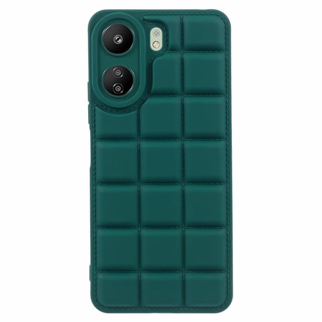 SKALO Xiaomi Redmi 13C 4G Puffer Bumper TPU-Skal - Grön