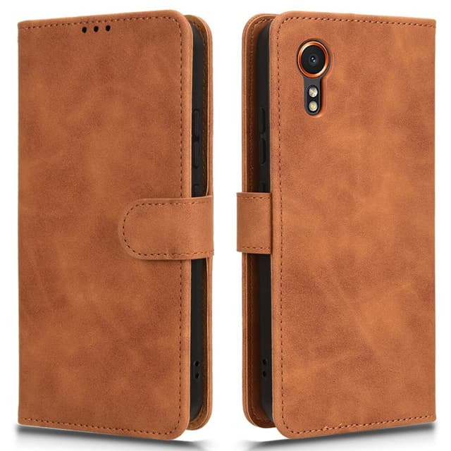 SKALO Samsung Xcover 7 Matt PU-læderpungetui - Brun