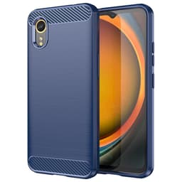 SKALO Samsung Xcover 7 Armor Carbon Iskunkestävä TPU suojakuori - Sininen