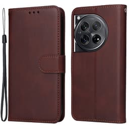 SKALO OnePlus 12 5G PU-læder Pungetui - Brun