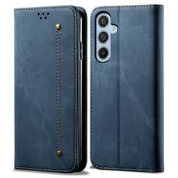 SKALO Samsung A25 5G Jeans Plånboksfodral - Blå